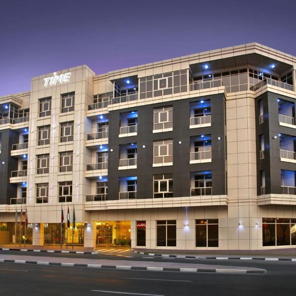 TIME Grand Plaza Hotel, Dubai Airport front view